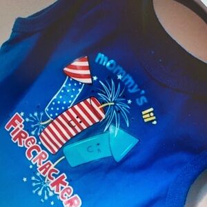 Graphics and baby’s firecracker design top